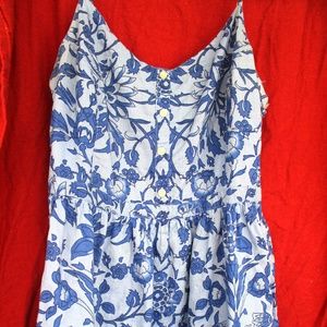 Blue Chambray Floral Sundress